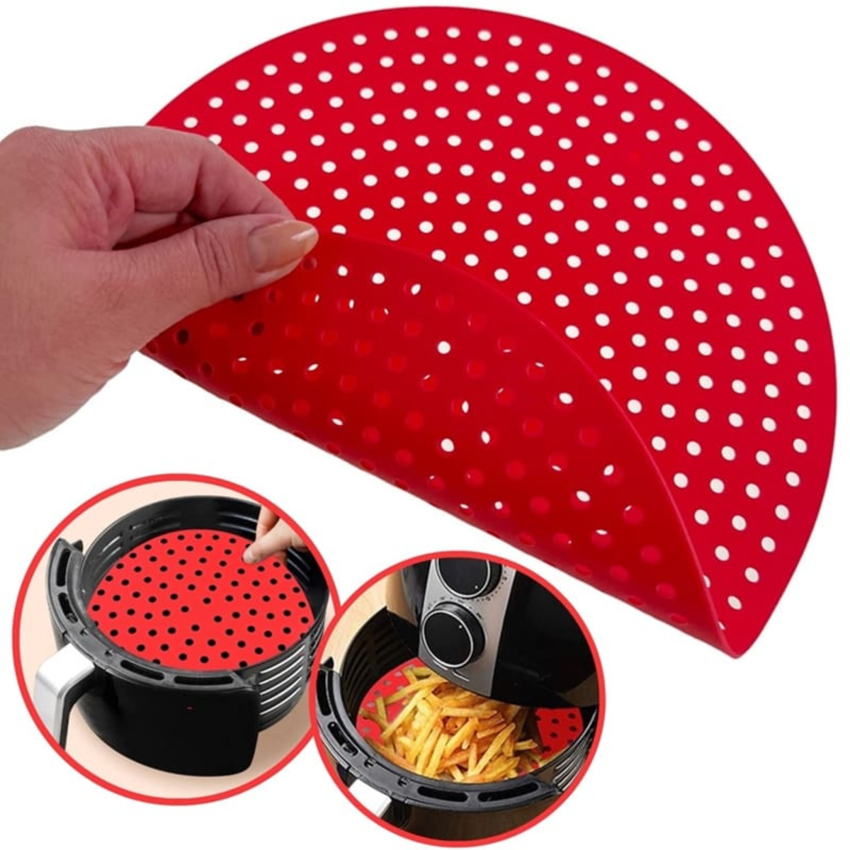 Tapete Protectora de Silicona Redonda para Air Fryer