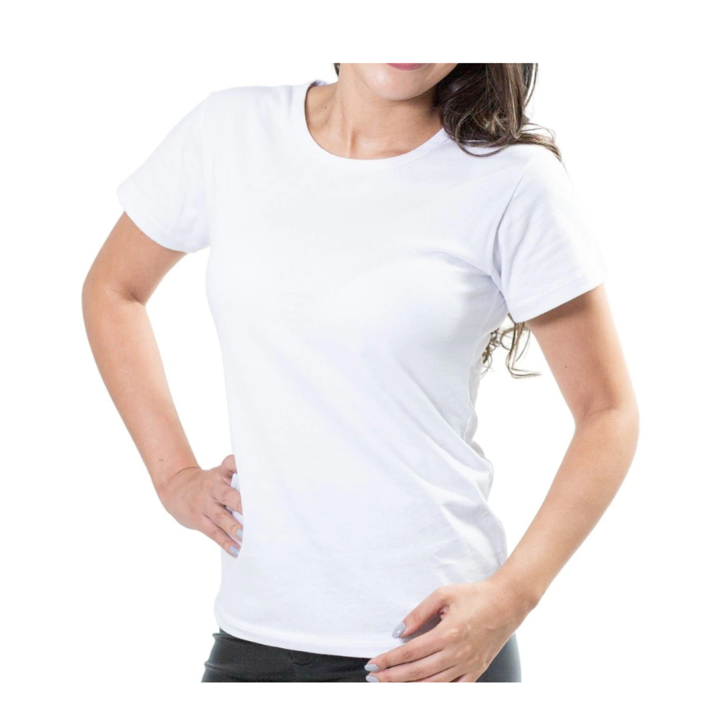 Remera Femenina Blanca Baby Look básica