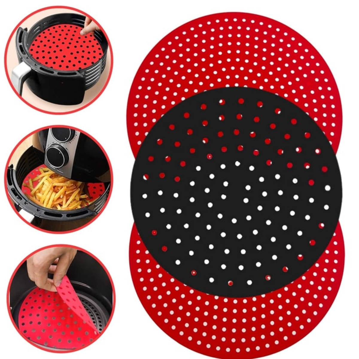 Tapete Protectora de Silicona Redonda para Air Fryer