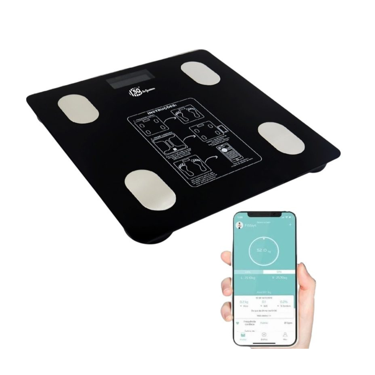 Balanza Digital Corporal con Bioimpedancia, Bluetooth y App