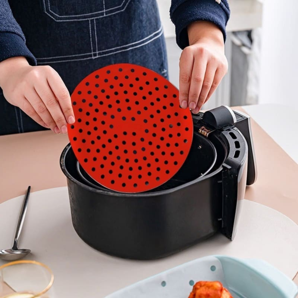 Tapete Protectora de Silicona Redonda para Air Fryer