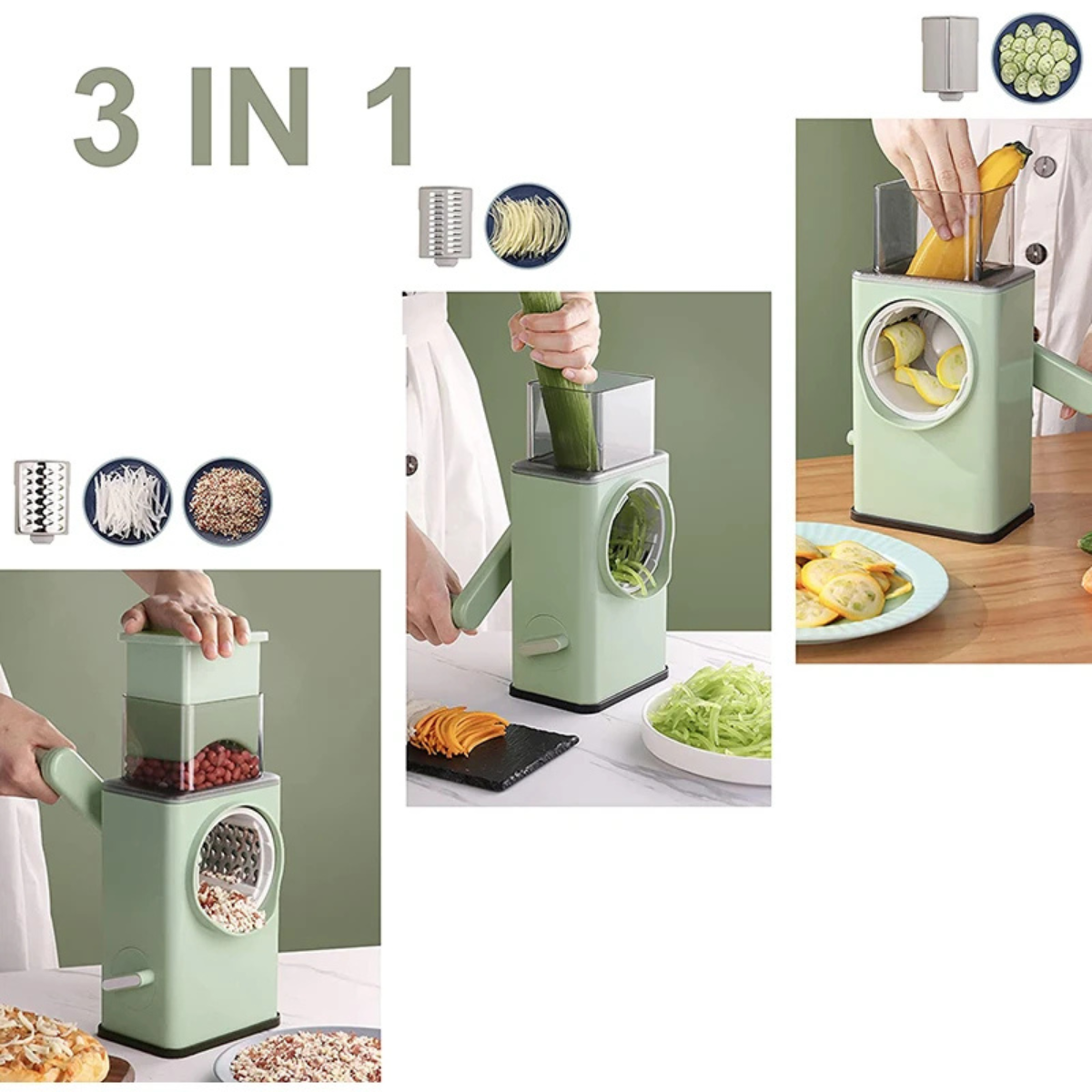 Cortador Rallador Rebanador de Verduras y Vegetales Multifuncional