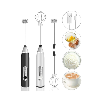 Mixer Culinario 2x1 Mezclador de Bebidas y Huevos Recargable
