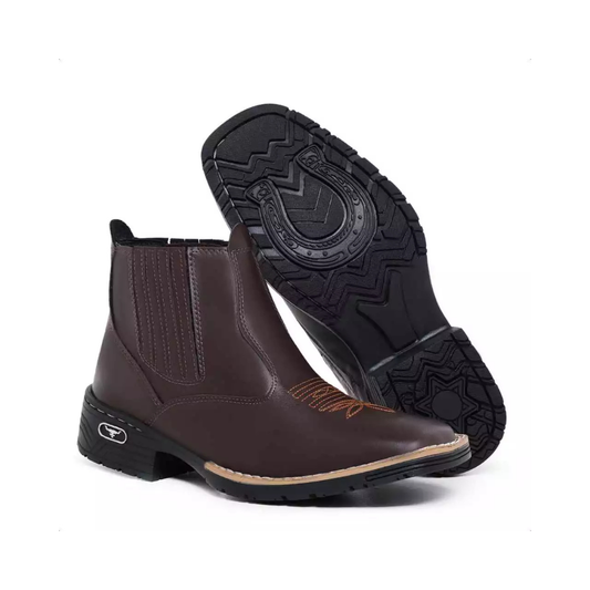 Botin/Bota Country para Hombre de Cuero Sintético Marrón