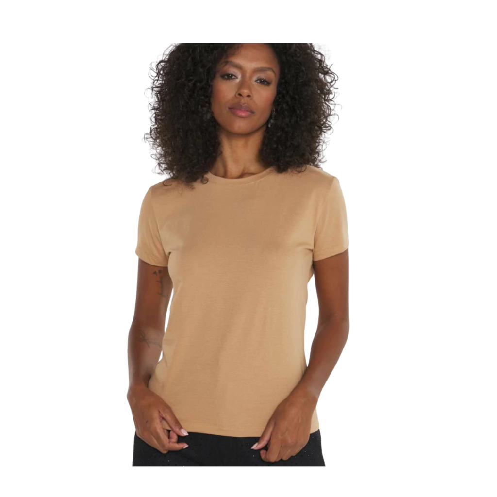 Remera Femenina Beige Baby Look basica