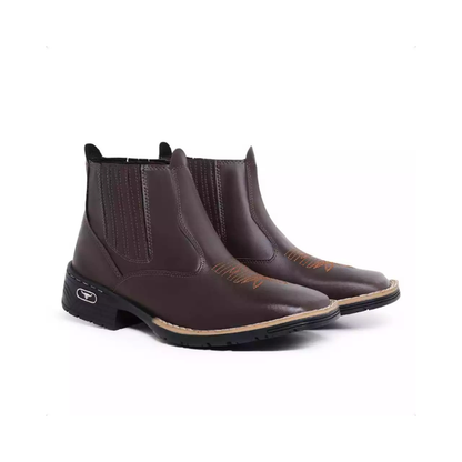 Botin/Bota Country para Hombre de Cuero Sintético Marrón