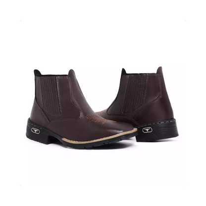 Botin/Bota Country para Hombre de Cuero Sintético Marrón